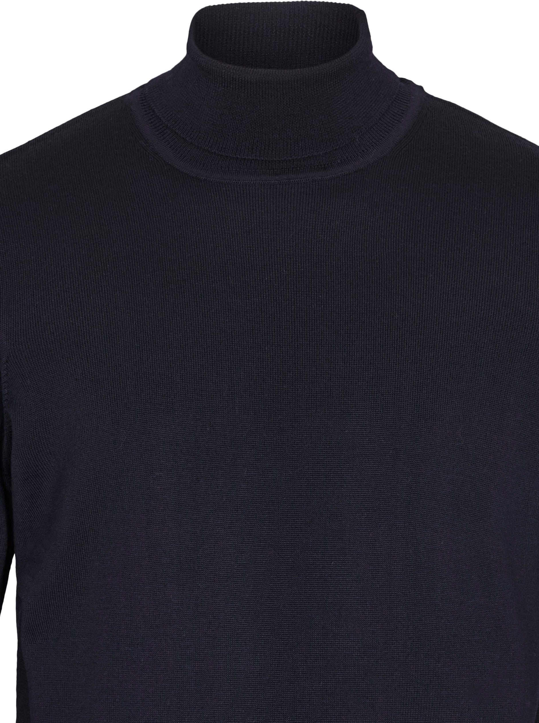 NAVY MERINO TURTLENECK